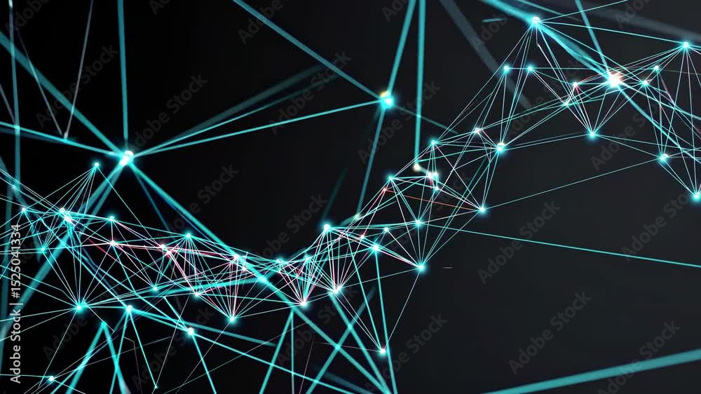 Leinwandbilder Dynamic visual of interconnected lines showcasing data patterns and network structures in a digital environment