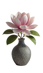 Pink Magnolia Flower, Elegant Design Element with Transparent Background