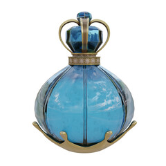 3D rendered magic potion bottle isolated on transparent background