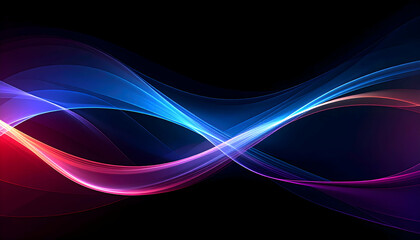 Colorful wave patterns with blue pink and purple tones on black background