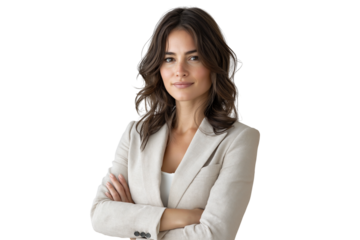 Woman Professional Isolated on White Background Ideal for Boss, Mentor, and Role Model Use
