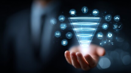 Digital Data Funnel Concept