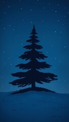 Fototapeta premium Christmas tree silhouette