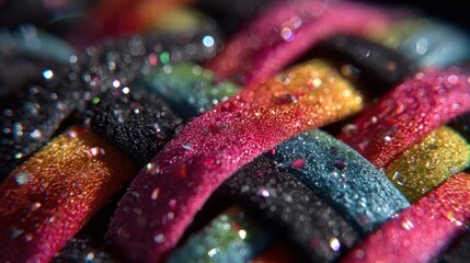 A captivating close-up of interweaving bands with a dazzling array of hues