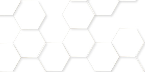 Abstract hexagon white background with shadow .white background Futuristic blue neon honeycombs. Modern technology design. Vector illustration.