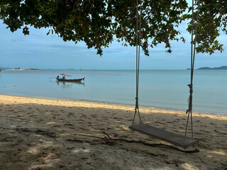 Tropical Beach Swing at Sunset on Lipa Noi Beach, Koh Samui – A Paradise Destination in Thailand