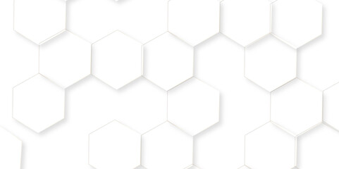 Naklejka premium Abstract hexagon white background with shadow .white background Futuristic blue neon honeycombs. Modern technology design. Vector illustration.