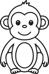 monkey outline, monkey drawing vector, monkey line art, outlined monkey shape, sketch monkey graphic, monkey cartoon figure, hand drawn monkey, monkey contour vector
