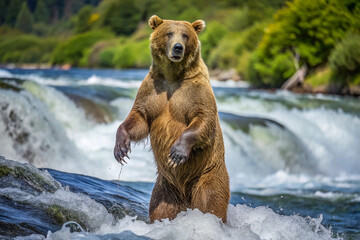 Large Brown Bear Stands