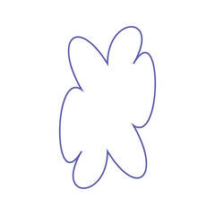 Purple Organic Abstract Flower Shape Outline