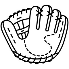 baseball glove or mitt sport equipment outline icon