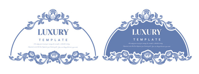 Decorative vintage frame for invitations, frames, menus, labels and websites. Elegant vector element Eastern style, place for text. Thai traditional