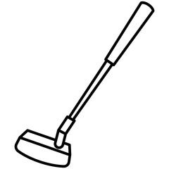 putter golf club with grip sport equipment outline icon