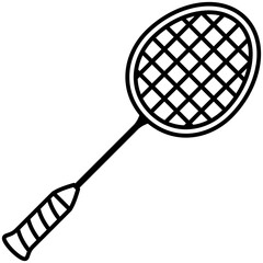 badminton racket or racquet sport equipment outline icon