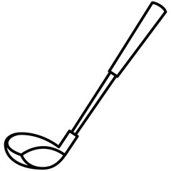 wood golf club with long grip sport equipment outline icon