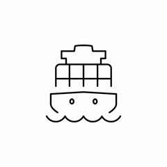 cargo ship front view icon sign vector