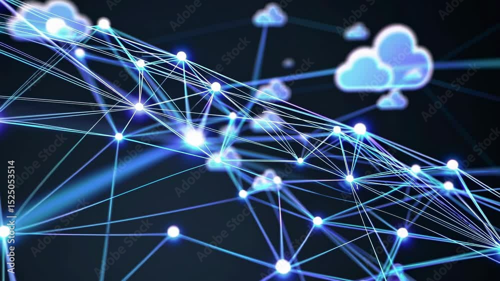 Fototapete Exploring the dynamics of cloud computing networks and their interconnected systems