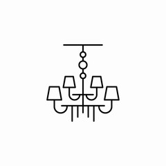 chandelier lanterns icon sign vector