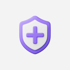 3d Realistic Shield Icon Vector Illustration