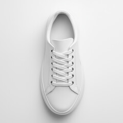 Plain white sneaker trainer on an isolated white background