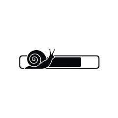 Slow loading speed snail progress bar icon