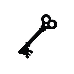 Antique skeleton key silhouette design element