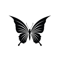 Elegant black butterfly silhouette design graphic