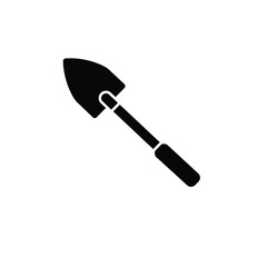 Small gardening trowel tool icon black silhouette