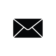 Simple black envelope icon mail message communication