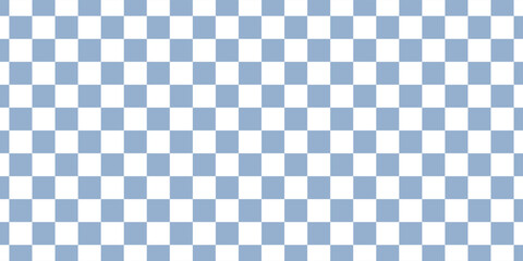 Distorted checkered seamless pattern. Hand-drawn blue check. Trendy 70s style.