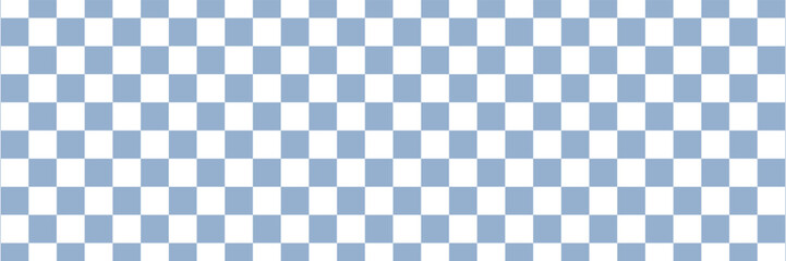 Fototapeta premium Distorted checkered seamless pattern. Hand-drawn blue check. Trendy 70s style.