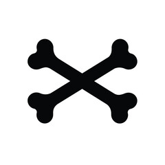 Crossed bones symbol danger warning icon