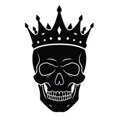 King skull crowned majestic dark royalty