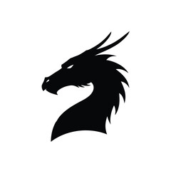 Majestic dragon head silhouette powerful mythical creature