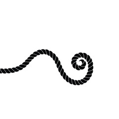 Black nautical rope design element isolated