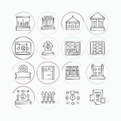 Fintech and Banking Icons – Secure Data, Documents and Finance Symbols