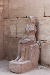 Ancient Egyptian Statue at Karnak Temple in Luxor, Egypt.