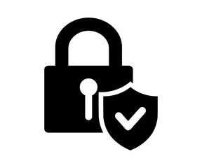 Lock shield symbolizing security and protection, embodying icon. Safeguarding digital information and confidentiality in modern technology  illustration on transparent background. 