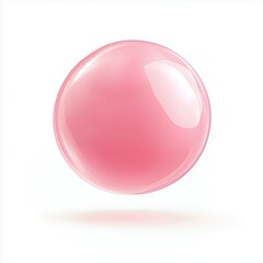 Obraz premium pink blown bubble gum with a slight glow on a white background