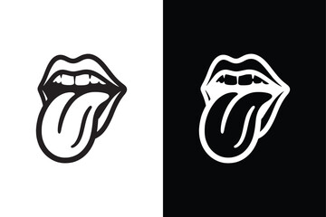 Tongue icon vector on White Background ,Vector Art Illustration on white background.
