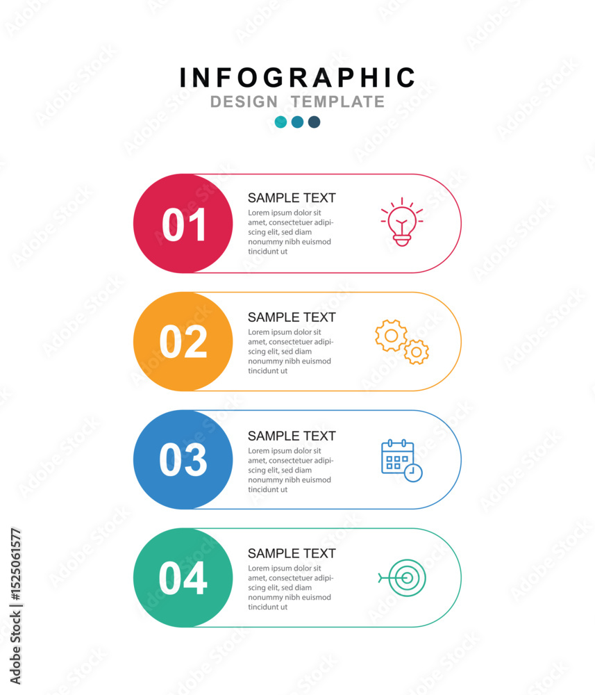 Poster Vector Infographic label design template with icons and 4 options or steps. for your business data. Vector Illustration.
