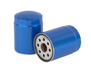 Car oil filter on white background. Isolated 3D illustration
