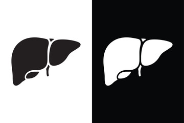 Liver icon vector on White Background ,Vector Art Illustration on white background.