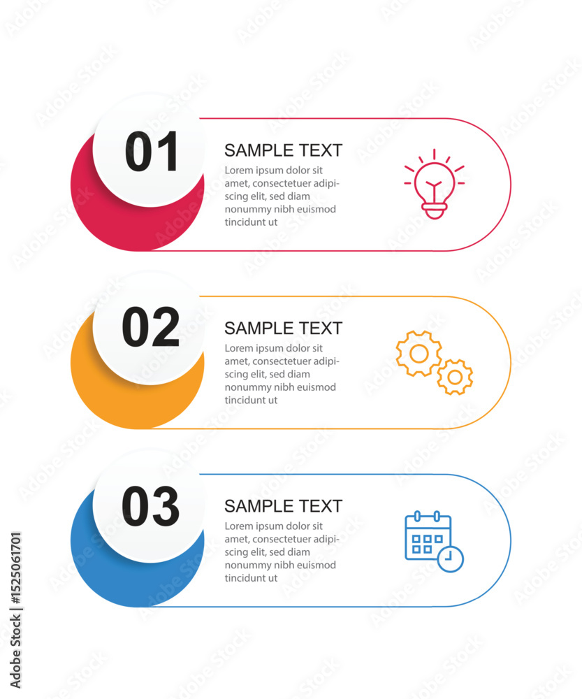 Poster Vector Infographic label design template with icons and 3 options or steps.	