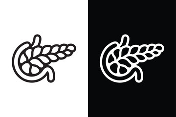 Pancreas icon vector on White Background ,Vector Art Illustration on white background.