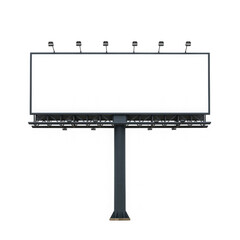 Obraz premium Isolated billboard with black display surface against a solid white background
