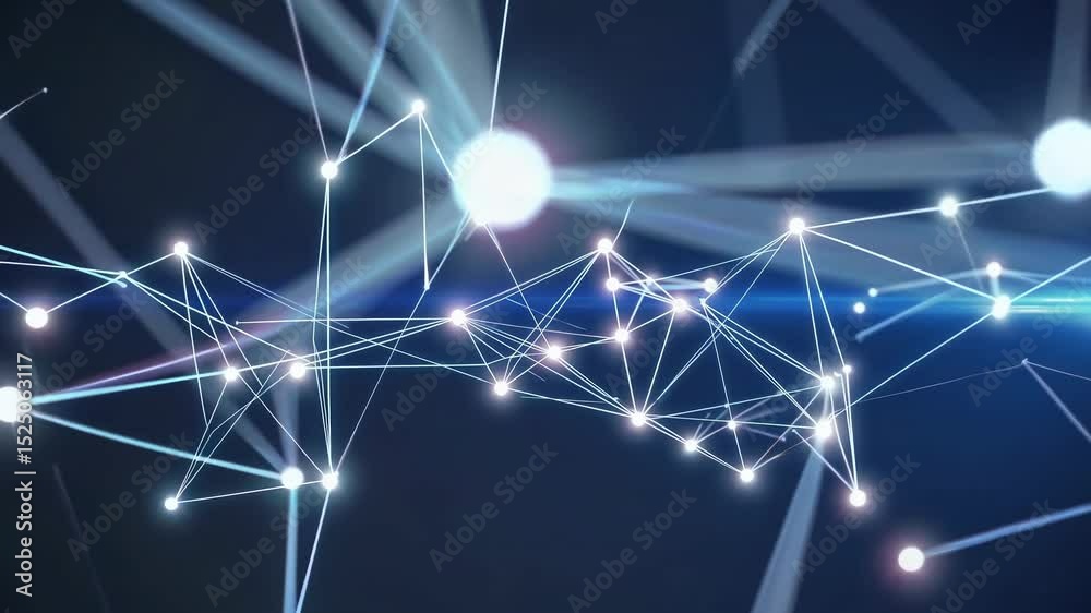 Leinwandbilder Exploring connections in a digital network with vibrant light patterns and intricate designs