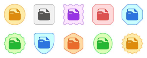 Editable vector file document folder icon. Part of a big icon set family. Perfect for web and app interfaces, presentations, infographics, etc
