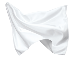 A flowing white flag symbolism of peace.