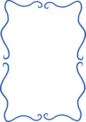 Doodlle coastal summer whimsical  frames. Doodle hand drawn vintage bows, ribbon,squiggly, wavy borders.Cute vector elements minimalist line art borders for birthday card, wedding invitation,poster,ba